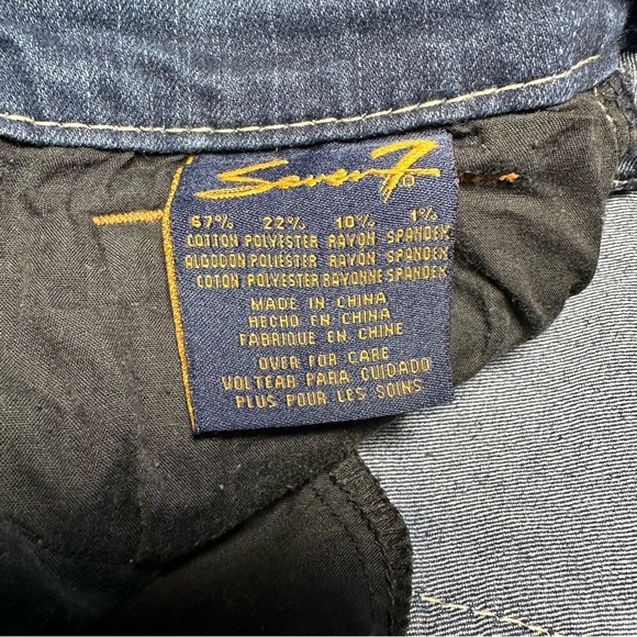 Seven7 | Dark Wash Skinny Jeans w/ Thick Stitch Detail & Light Fade | Size 6 - Picture 9 of 10